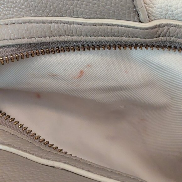 COACH Edie Leather Shoulder Bag #35926 Light Grey/Birch/Chalk - Picture 16 of 16